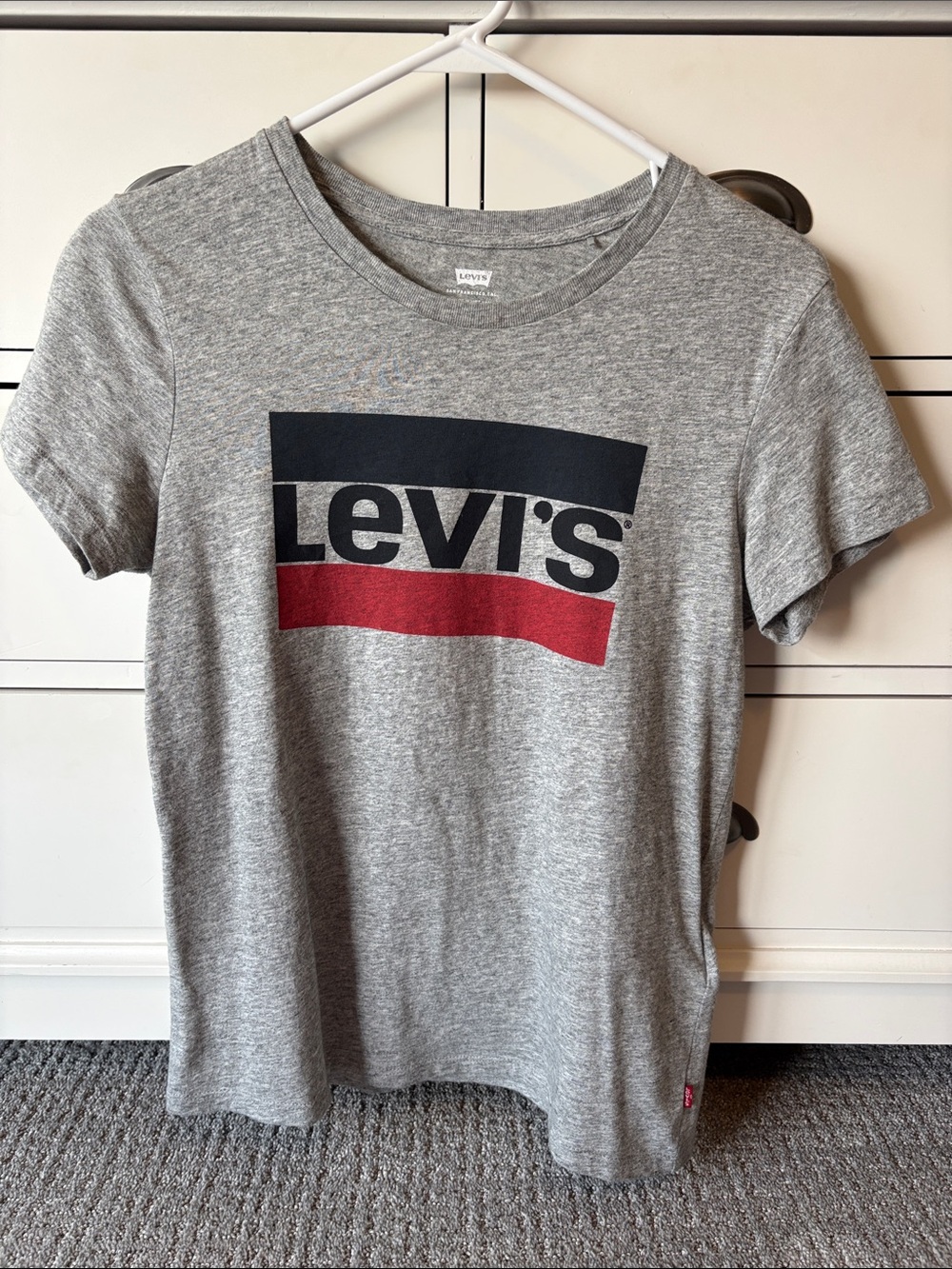 Levi's Gray Tee with Navy and Red Logo